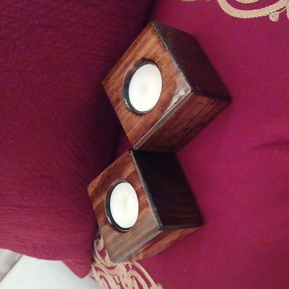 HOST PICK! Wood candle holders 2 pk - Picture 3 of 5